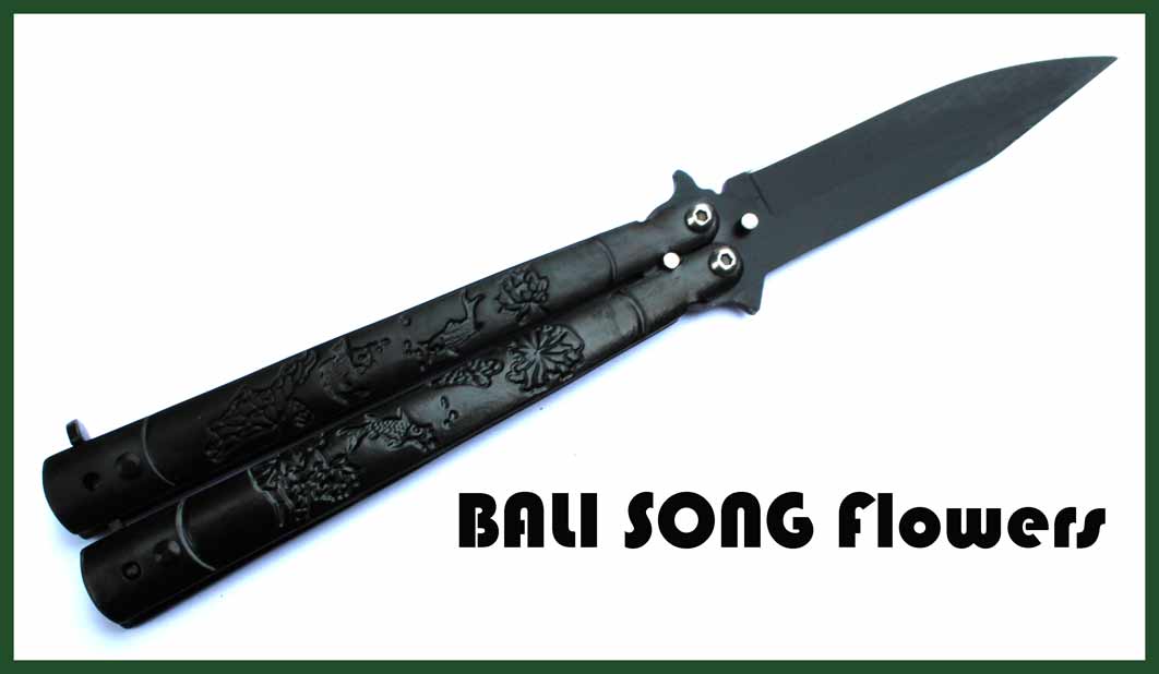 Motýlkový nůž Bali song Flowers