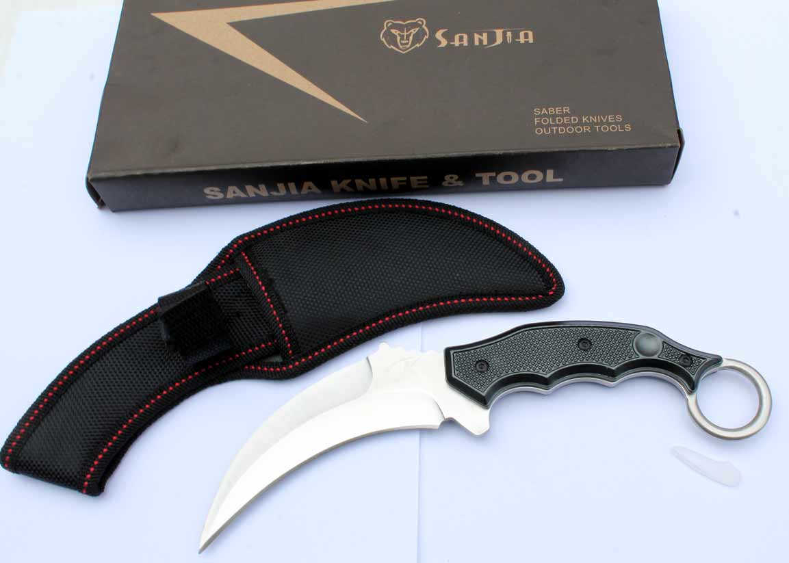 Pevný karambit Sanjia zahnutý nůž s okem . - Image 7