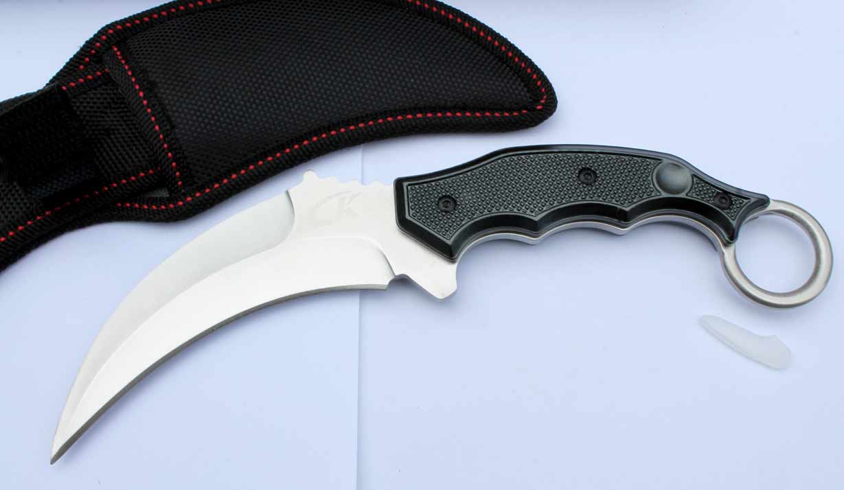 Pevný karambit Sanjia zahnutý nůž s okem . - Image 6