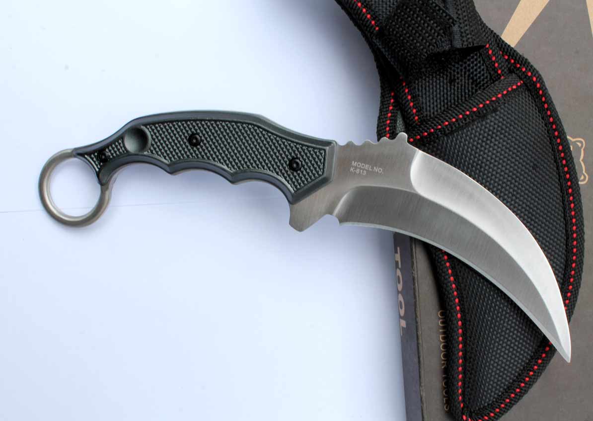 Pevný karambit Sanjia zahnutý nůž s okem . - Image 5