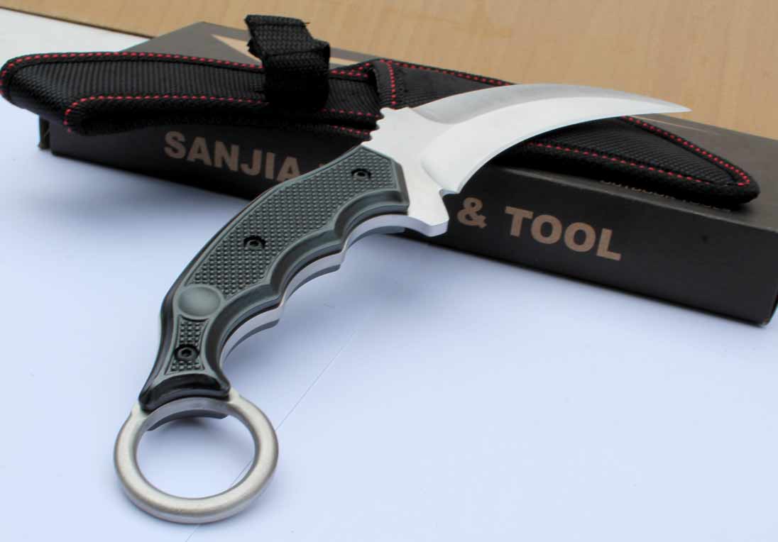 Pevný karambit Sanjia zahnutý nůž s okem . - Image 4