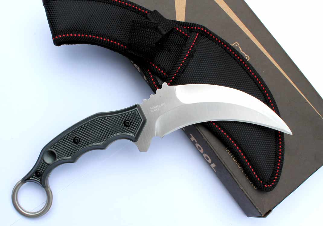 Pevný karambit Sanjia zahnutý nůž s okem . - Image 3
