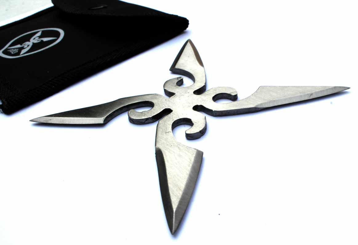 Vrhací 4 prstá hvězdice BF813 NINJA z chromované leštěné oceli. - Image 3