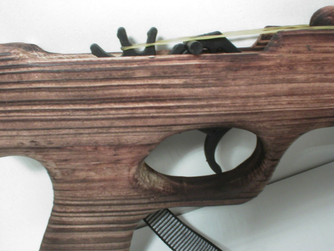 Gumogun - dřevěná pistole na gumičky(33 cm zahnutá). - Image 4