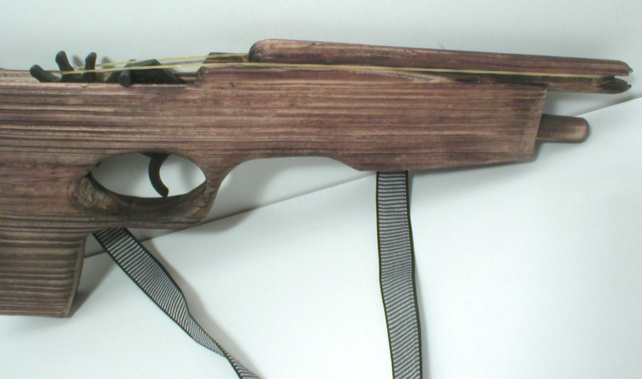 Gumogun - dřevěná pistole na gumičky(33 cm zahnutá). - Image 3
