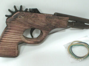 Gumogun - dřevěná pistole 230mm na gumičky .
